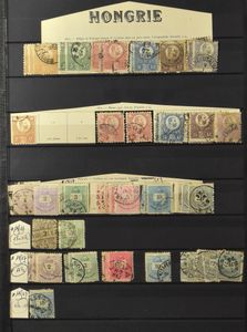 1871/1963 Verzameling/voorraad in insteekboek met betere zegels, ook in aantallen en blokken, LP, strafport, zm/m/ntz