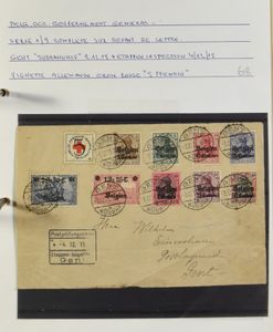Collection of 33 postal items and a few stamps, with occupation, vf/f