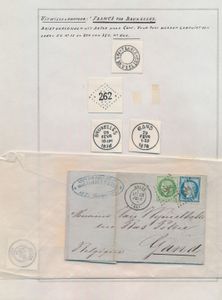 Verzameling brieven (10x), alle met grensstempels via Frankrijk, France par Bruxelles - par Courtray - par Erquelinnes - par Menin - par Mouscron en - par Tournay, zm/m/ntz