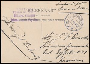 1915 Première Guerre mondiale, carte vue Hemelum à Terneuzen, à 