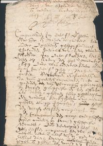 1694 Oud document, waarschijnlijk uittreksel van de kerk- of notarisregister, ntz