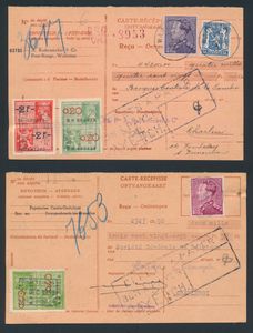 1939/1968 Samenstelling op honderden ontvangstkaarten, voornamelijk gefrankeerd met Poortman, zm/m