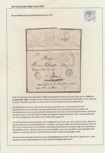 1836 Voorloper uit Mechelen, dd. 22 december 1836, naar Isque (Overijse), type 18 stempel, kantoor is geopend in 1835, zeer vroege afstempeling van dit kantoor, bijkomende de 