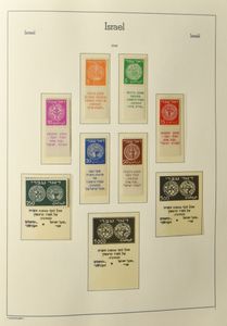 1948/1974, deelverzameling in 3 albums, w.o. met- en zonder tab, vellen, blok 1, N° 1/6** full tab, zm/m.