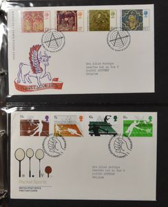 Jaren '70-'90, verzameling honderden FDC's in 4 albums + los, zm