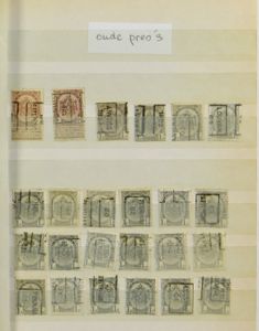 Samenstelling handrol- en typo-opdrukken (1896/1938), in insteekboekje, w.o. veldelen, zm/m/ntz.