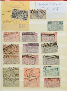 1920/1924 Twee kleine insteekboeken met +/-600 stempels o.a. Vlaamsch Hoofd, Hermalle-sous-Huy, Gent, Zeehaven, St. Martens, Bodegem, Dep. D'aiseau, zm/m/ntz