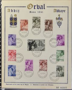 1941 + 1978/1980 Verzameling HK, behalve Orval allemaal goudbladen w.o. Kuifje, zm