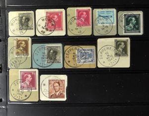 1920/2011 Samenstelling stempels op diverse uitgiften in album en ringmap, zm