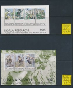 1986/1991 Koala Research Wildlife Service, 5 verschillende blokken en 