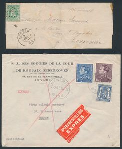 1865/1981 Samenstelling +/-400 brieven gefrankeerd met diverse uitgiften, zm/m/ntz