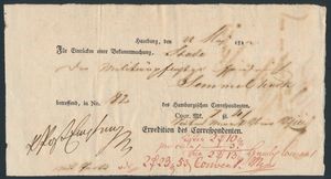 1822 Voorgedrukt formulier Hamburg met oproep dienstplicht, historisch interessant, zm