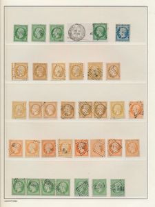 1854/1868, interessante samenstelling w.o. N° 12 (5x), 13 (13x), 15, 20 (7x) w.v. 1 strip van 4, 22/23, 24 (3x) (strip), 28 (4x) 2 paren, 29 (2x), 31 (2x) en 32, zm.