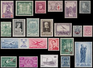 1894/1998 Verzameling in 7 Davo albums, w.o. Merode **, 301 **, Landschappen **, Kepie **, Ridder *, Poortman **, Atletiek **, Elisabeth **, UPU **, Schrijvers **, Brugge **, LP, dienst, expres, SP, preo's, zm/m/ntz