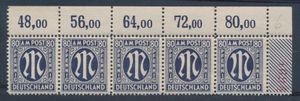 Petite accumulation avec Grande-Bretagne, livrets de prestige (9x), blocs Yougoslavie et Trieste, Allemagne Bizone Mi. n° 34 coin de 5, tb