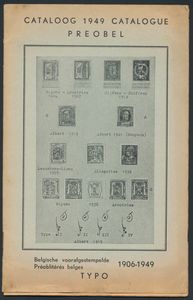 Cataloog, catalogue 1949 - preobel, Belgische voorafgestempelde, préoblitérés Belges, 1906-1949 TYPO; 1949; gedrukt; geniet; Frans/Nederlands; +/-12 pag.; zachte kaft; in redelijke staat