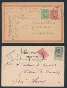 1880/1920 Verzameling brieven, postkaarten en PWST, meer dan 100 ex., mooie selectie W.O. I, legerposterij, beetje censuur, taks, enz., zm/m/ntz