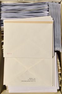 After 1989, stock in 13 shoe boxes, stamps sorted by number in covers, to be checked
