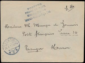 1917 Lettre militaire de Venlo à Tanger au Maroc avec cachet, port gratuit pour les personnes intéressées en néerlandais, très rare, tb