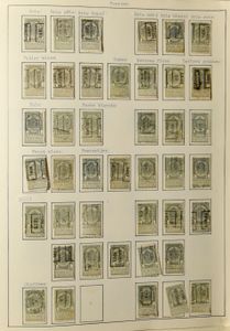 1893/1906 Verzameling fijne- en grove baard op bladen, waarbij diverse stempels en preo's, plaatfouten, kleurnuances, zm/m/ntz