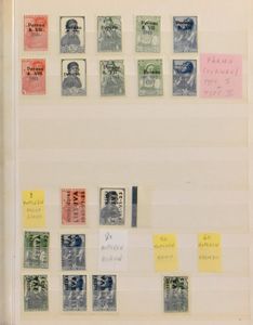 Samenstelling in insteekboekje en op kaarten met o.a. opdrukken Pernau, etc., tevens wat andere landen zoals Tsjechoslowakije yv. n° 9 (plooitje), zm/m/ntz 