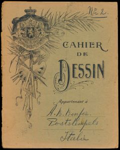 Schetsboek met gedrukte stempels uit 1928; gedrukt; geniet; +/-70 pag.; zachte kaft; in goede staat; een absoluut unieke verzameling van 3 schetsboeken die in 1928 door een verzamelaar (hoogstwaarschijnlijk van Italiaanse afkomst) zijn gebruikt om exemplaren te verzamelen van de in gebruik zijnde poststempels van verschillende postkantoren, de meeste uit Italië maar ook uit Monaco en Mons in België (!!!), veel postmeesters hebben hun medewerking verleend door ook de pagina's te ondertekenen waarop zij de poststempels hebben aangebracht, sommigen hebben zelfs ook de verschillende in gebruik zijnde postetiketten aangebracht (bijv. Express, enz.), het is moeilijk om het belang en de uniciteit van deze items te overschatten, een stukje pure filatelistische geschiedenis in boekvorm.