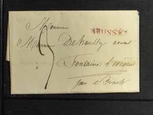 1800/1848 Verzameling van 39 voorlopers, meestal grote kantoren, enkele leukere nevenstempels, zm/m/ntz