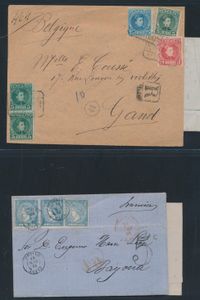 1850/1922, leuke samenstelling van 11 poststukken, tevens enkele van- en naar gebieden, zm/m/ntz.