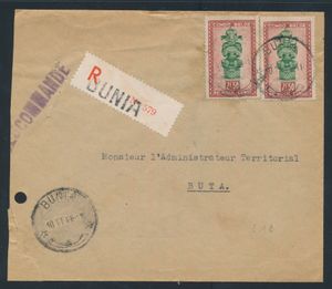 1949 Lettre recommandée affranchie par deux n° 298 