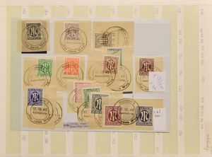Enorme samenstelling in 18 boeken en 2 mappen, met Engelse, Amerikaanse en Duitse uitgiften, w.o. vellen en veldelen, types, randinscripties, plaatfouten, zm/m/ntz