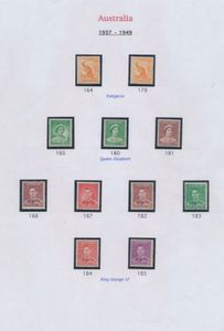 1937/1952, verzameling 'George VI' met alle betere zegels zoals N° 164/99, 223/24d, zm (SG £ +620)