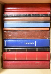 Insteekboeken, 24 stuks, witte bladen, meestal tweede keuze, m/ntz