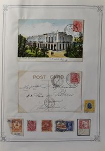 Scheepvaart, scheepspost: zeer interessante verzameling in grote klemband met poststukken, fragmenten en zegels met Deutsche Seepost, Paquebot, diverse Duitse stempels, Engeland, Indian Hospital Ship, Malaysia, Thailand, Lusitania, White Star, 