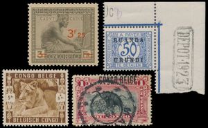 1886/1961 Collection in 1 Prinet album of the EIC, Belgian Congo and Ruanda-Urundi, some complete sets, BF 1 and 2, etc., vf/f/to be checked