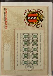 Grand nombre de lettres, FDC, etc., 12 albums, dont néerlandais, tb