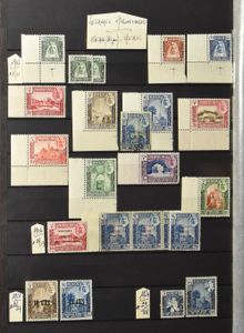 Diverse landen in 3 dikke insteekboeken met o.a. Aden (met variëteit Seiyun), Saudi-Arabië, Irak, Iran (met veel dubbels), Syrië w.o. kopstaande opdrukken, 1924 Olympiade beide reeksen 2x, luchtpost, w.o. 1934 * (2x), Alouites, interessante koop, zm/m/ntz