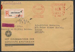 1959 Lettre recommandée avec valeur déclarée 