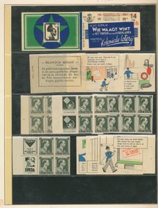 N° 33 zonder zegels, 33a met zegels en 34b uit elkaar, m/ntz