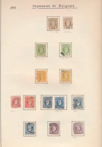 1886/1900 Mooie gespecialiseerde verzameling kleine Hermeskoppen op albumbladen, diverse kleurtinten in de Mechelse en Atheense drukken, ook interessant voor stempels, mooie kwaliteit, zm/m