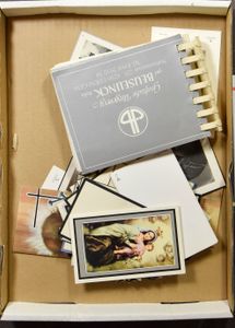VARIA: Documenten, foto's, kaarten, Oberammergau (foto's + boek), anatomie, vloeipapier, Brugge, triptieken, diptieken, schaken, enz., alle in afzonderlijke dozen (Vele honderden stuks)