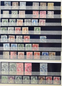 1854/1990 Voorraad in 4 insteekboeken, waarbij veel reeksen, blokken, LP, dienst, zm/m