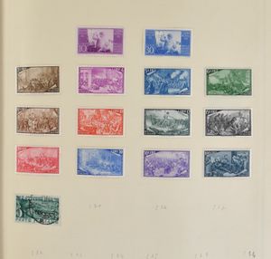 Partie de la collection dans un vieil album Yvert épais, dont les néerlandais, la Russie, la Sarre, l'Italie, le Luxembourg, etc., avec de nombreuses séries complètes, tb/b/à voir