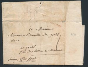 1778 Précurseur avec contenu, en provenance de Malines, H14 (Malines en rouge - petit), daté du 23 octobre 1778, à destination de Gestel, manuscrit 
