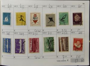 Divers pays, lot intéressant avec une grande quantité de feuilles d’album, dont les Jeux olympiques, l’Islande, beaucoup de carnets de clubs, l’Autriche **/*, des carnets néerlandais, des séries des années 50, etc., ainsi que l’album Davo Islande, tb/b/à voir.