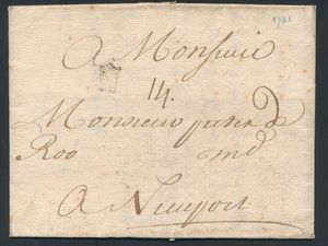 1721 Précurseur avec contenu, provenant de Namur, daté du 27 février 1721, avec oblitération 