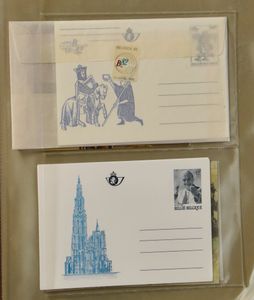 1935/1992 Samenstelling diverse uitgiften in 6 insteekboeken + 2 ringmappen, w.o. vooral nominaal o.a. in blok van 4, R 21 (7x) en R22 (4x), zm/m/ntz