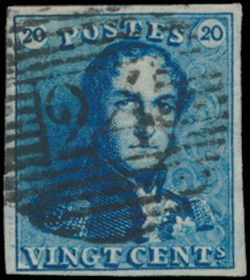 N° 1, 2 en 2A, allen volrandig tot zeer mooi gerand, afstempeling P.24-Bruxelles,  zm (OBP €210)