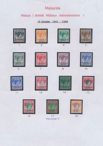 1945/1949 George VI, Malacca en BMA Malaya beide reeksen, zm (SG £ 270)
