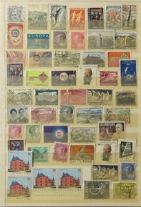 Dossier épais avec carte vue affranchie, restes de différents pays, BK, etc., à voir