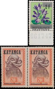 1960/1963 Republic of Congo, Katanga, Republic of Rwanda, small stock ** of unused stamps, sometimes in multiples, vf